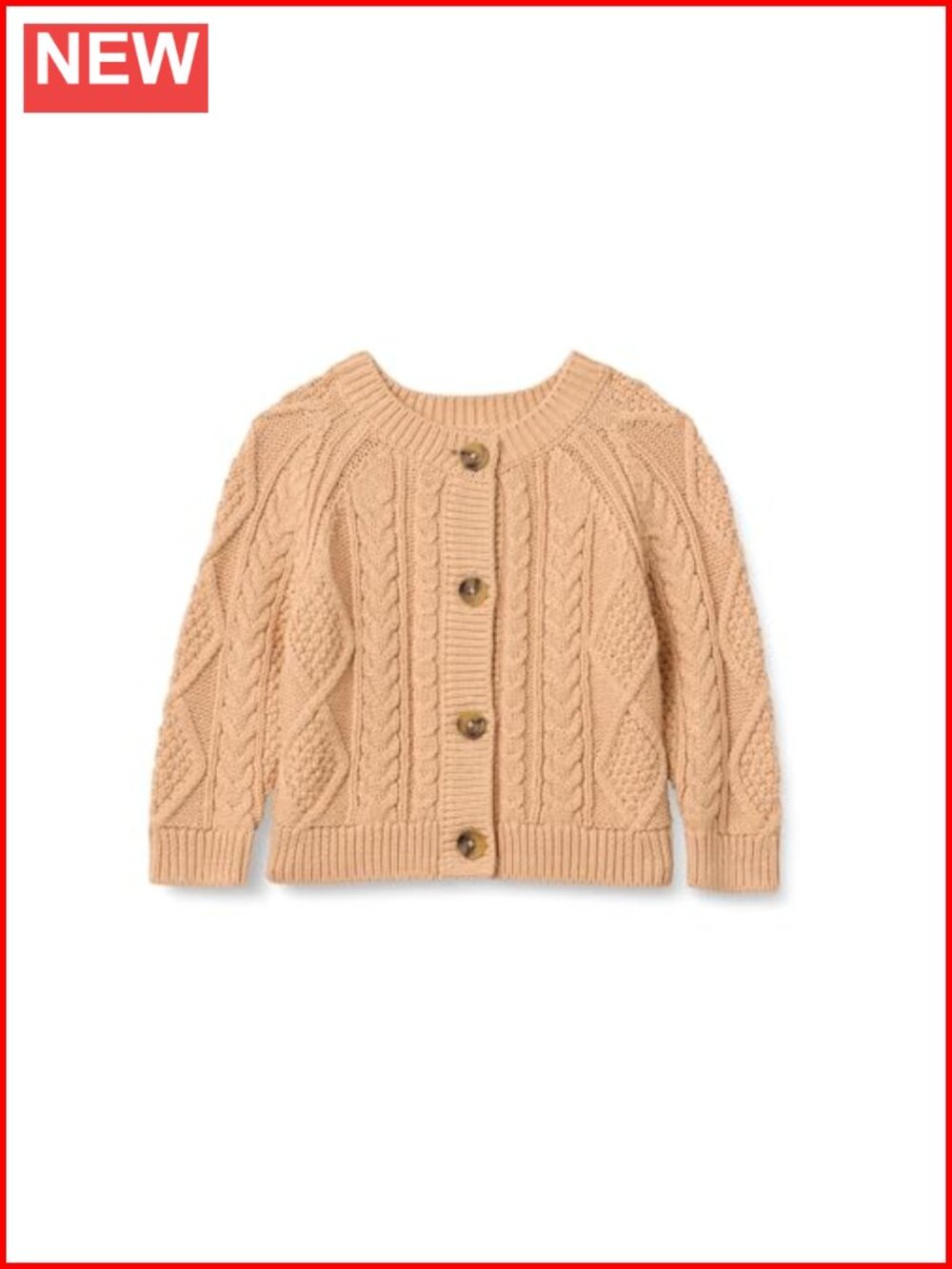 Unisex Toddler Cable Knit Cotton Fisherman Cardigan Sweater